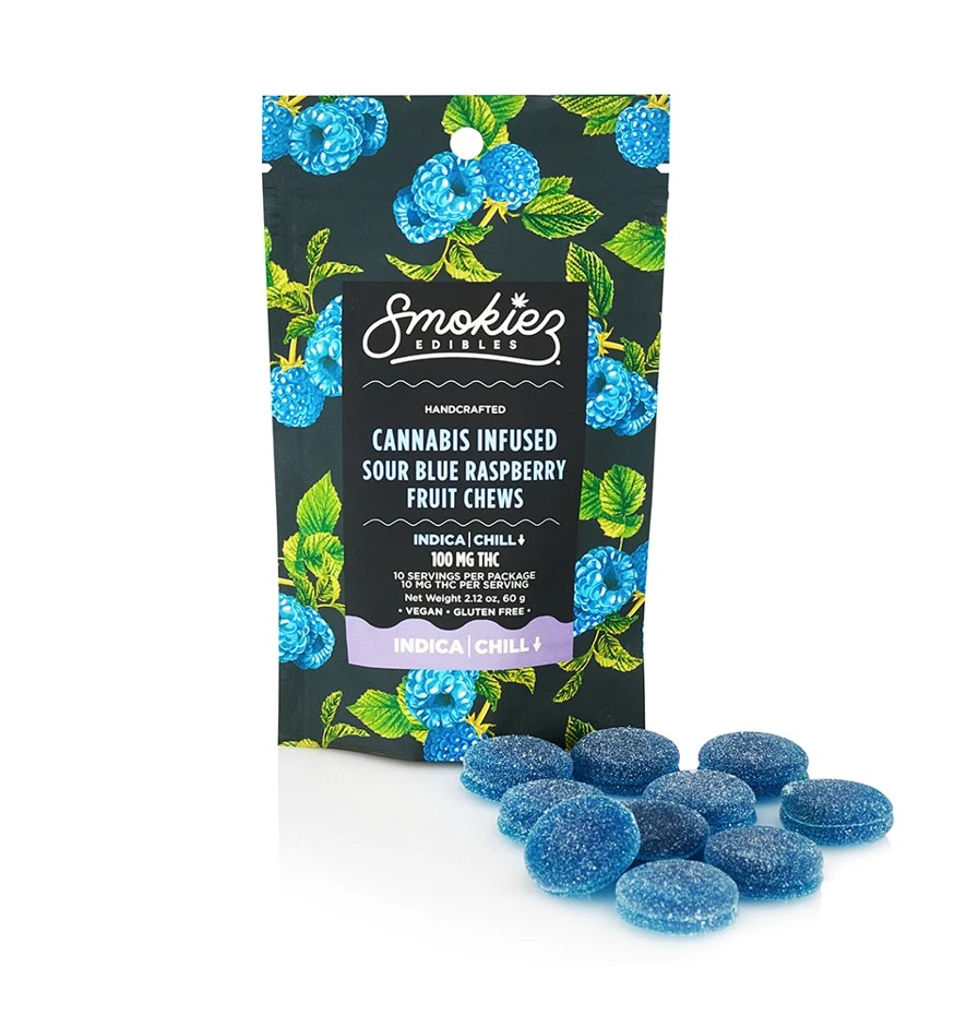 Smokiez Sour Blue Raspberry Indica 10pk